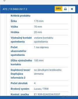 Sada brzdových platničiek ATE 13.0460-2617.2 - 6