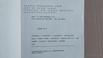 Seznam náhradních dílu na ŠKODA 110R, 110 R erko. - 6