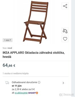 Ikea Äpplarö zostava stôl plus 6 stoličiek plus podsedaky - 6