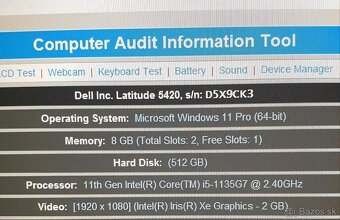 Dell Latitude 5420 TOP STAV i5-11gen/8gb/512SSD - 6
