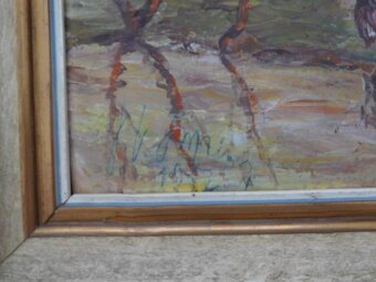 Kočovníci-olej na plátne 1952, 38 x 48 cm 2 kusy - 6