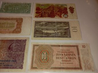 BANKOVKY 10 KČS, 6 RŮZNÝCH EMISÍ, VŠE NEPERFOROVANÉ - 6