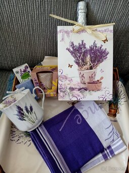 Bodka taniere/2Hrnčeky a Levanduľa"košík-podnos - 6