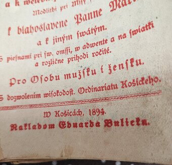 Modlitebná knižka z r. 1894 - 6