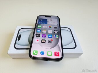 APPLE IPHONE 15 128GB BLACK,ZDRAVIE BATERKY 100% - 6