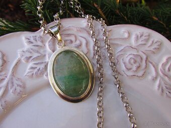 Strieborný náhrdelník s príveskom Avanturín, Ag 925 - 6