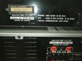 Predám hifi zostavu Akai stereo amplifer AM-A3 a Akai EA-A7 - 6