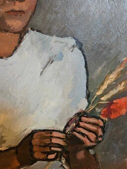 Olejomaľba - Katalánska škola - Žena s klasmi - 6