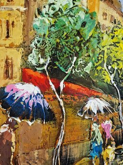 SHAUL KOSMAN - City in the rain (olejomalba) Expresionizmus - 6