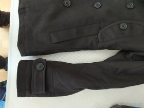 Nový pánsky Čierny zimný kabát - 6