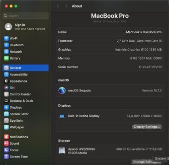 Apple MacBook Pro early 2015 i5 8GB RAM 512GB SSD - 6