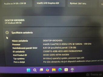 HP EliteBook 840 G6 8GB/256GB M2 - 6