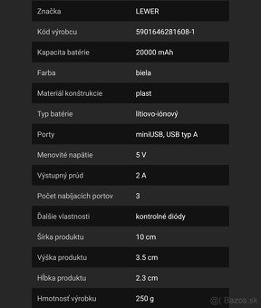 Power banka 5000 mAh - 6