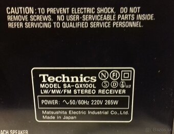 265W Receiver TECHNICS SA-GX100 Loudness, vyroba Japan, AR22 - 6