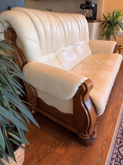 Sedacia kožená suprava dub masív - 6