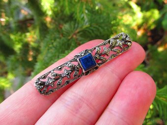 Strieborná brošňa s markazitmi, Ag 835 - 6