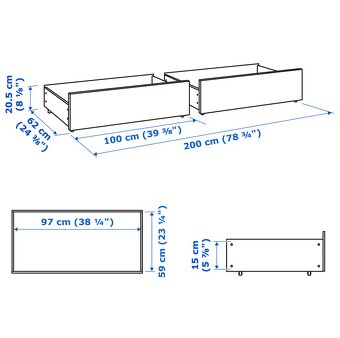 Postele IKEA MALM 90 x 200 cm + zásuvky - 6