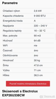 Mobilná klimatizácia Electrolux - ako nová - 6