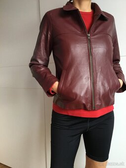 Nova nenosena kozena bundy do pasa. perfekna- bordo - 6