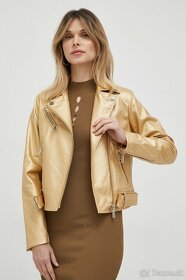 Guess dámska bunda, kožák, zlatá farba, prechodná - 6