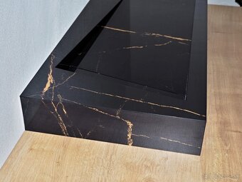 Čierne dizajnové umývadlo 80cm široké, umývadlo z dlažby - 6