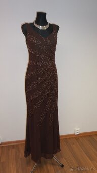 Hnedé spoločenské šaty, veľ.10 (42-44), NOVÉ - ponúknite - 6