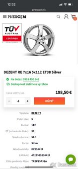 Disky DEZENT 5x112 7.5x16 - 6