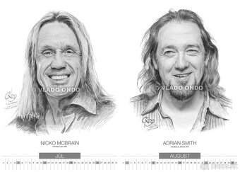 unikátny kreslený kalendár portrétov Iron Maiden 2026 - 6