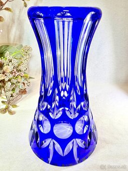 Vaza prekladané sklo Kamenicky Šenov 1930 - 6