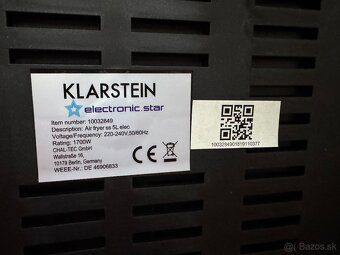 Teplovzdušná fritéza KLARSTEIN Air fryer ss 5l elec - NOVÁ - 6