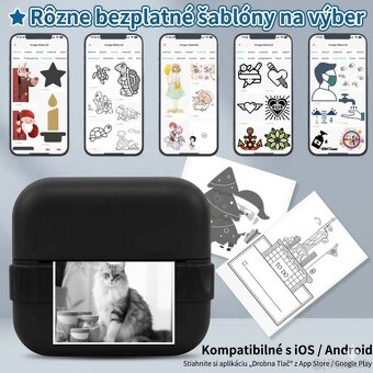 Nová mini tlačiareň ( mini printer ) s 13 rôznymi rolkami - 6