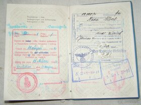 Predam Chorvatsky diplomatický pas z 2 ww...vela razítok spo - 6