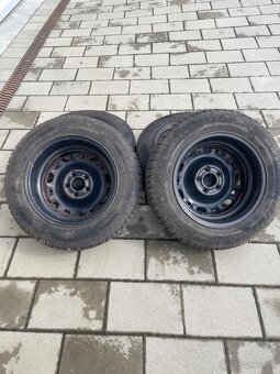 Plechove disky 5x100 Škoda Fabia,zimne gumy Matador - 6
