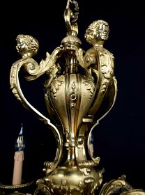 Starožitný francouzský bronzový lustr Mazarin - 6