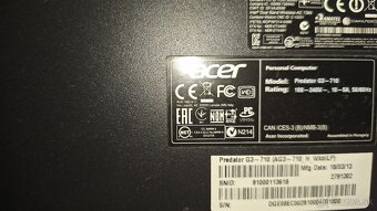 Herný PC ACER Predator G3-710 | i5-7400 | GTX 1060 6GB - 6