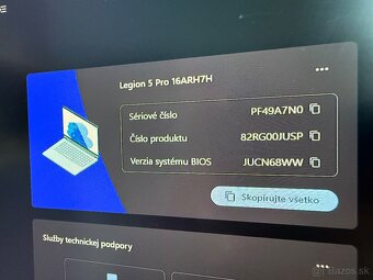 Herný ntbk Lenovo Legion 5 Pro 16ARH7H (poškodená obrazovka) - 6