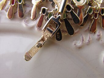 Strieborný náhrdelník, Rubín, Zafír, Smaragd, Ag 925 - 6