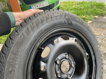 Plechové disky Škoda + Zimné pneumatiky 185/60 R14 (5x100) - 6
