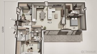 BENIAKOVCE - TEHLOVÝ 4 IZBOVÝ PEKNÝ RD 107 M2 S TERASOU, HRU - 6