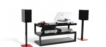 Hi-Fi stolík NorStone – sklo & kov 
 - 6