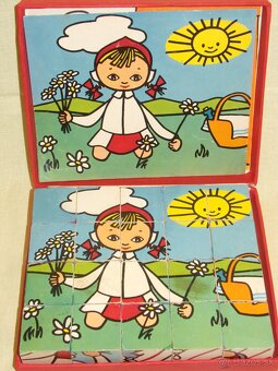 Retro obrázkové kocky ČERVENÁ ČIAPOČKA - 6