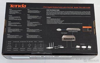 Tenda TEG1105P-4-63W PoE AT switch 4x PoE 802.3af/at, 5x 1 G - 6