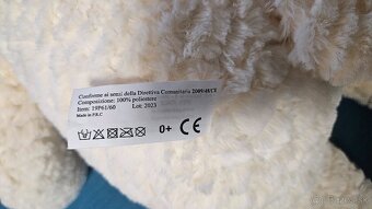 Veľký plyšový medveď, biely, 80cm - TOP STAV - 6