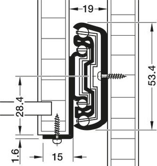Ložiskový výsuv Accuride DZ5517-6030 - 6