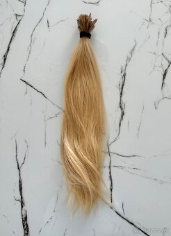 Vlasy na nadpojenie, 55cm, huste europske blond vlasy - 6