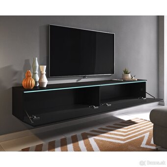 TV komoda DOROTHE 180 - čierna/matná grafitová - 6
