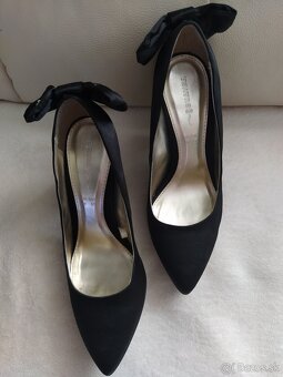 NOVÉ čierne saténové lodičky veľ. 36 (osobný odber) - 6