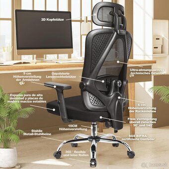 Ergonomická kancelárska stolička MELOKEA, písacia stolička s - 6
