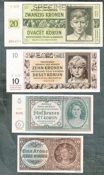 Staré bankovky PROTEKTORÁT KOMPLET SESTAVA bezvadný stav - 6