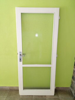 Presklene drevene dvere sirky 80cm zo stareho bytu - 6